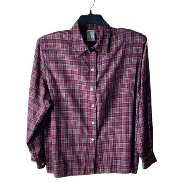 Allison Daley Tops - Allison Daley Blouse Button Up Shirt Women Size 1X Long Sleeves Plaid Multicolor